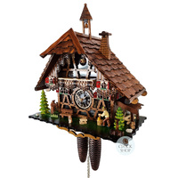 Wood Chopper 8 Day Mechanical Chalet Cuckoo Clock 35cm By ENGSTLER image