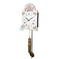 62cm White & Floral Mechanical Shield Wall Clock With Bell Strike By HERMLE image