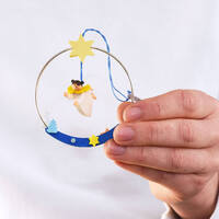 8cm Angel In Ring Hanging Decoration By Graupner image