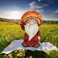 12cm Mushroom Gnome - Green Or Red image