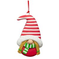 12cm Christmas Figurine In Beanie Hanging Decoration- Assorted Designs image