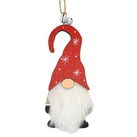 6cm Wooden Christmas Figurine Hanging Decoration- Assorted Designs image