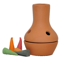 9cm Terracotta Incense Pot image