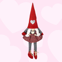 27cm Red Tartan Sweethearts Gnome - Boy Or Girl image