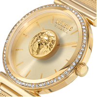 34mm Brick Lane Yellow Gold Womens Watch With Mesh Band & Champagne Dial By VERSACE image