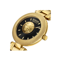 25mm Brick Lane Yellow Gold Womens Watch With Black Dial By VERSACE image