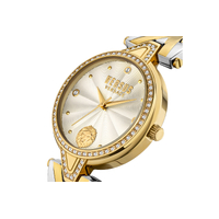 34mm V Versus Two-Tone Crystal Silver & Gold Womens Watch By VERSACE image