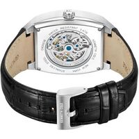 40mm Silver Automatic Mens Watch With Skeleton Dial & Black Leather Band By KENNETH COLE image