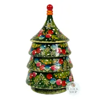 Christmas Russian Dolls- Korobnick Christmas Tree With 3 Hanging Decorations- 16cm image