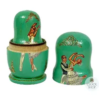 Ballerina Russian Dolls- Green 11cm (Set Of 5) (Pas De Deux) image