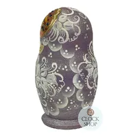 Floral Russian Dolls- Lilac & White Matte Finish 16cm (Set Of 5) image