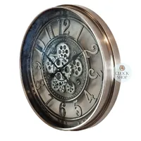 70cm Norris Silver Moving Gear Clock By COUNTRYFIELD image