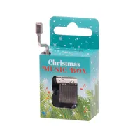 Christmas Hand Crank Music Box- Blue (We Wish You A Merry Christmas) image