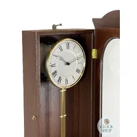 64cm Walnut Battery Chiming Wall Clock With Brass Accents By AMS image