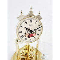 23cm Gold Anniversary Clock With Floral Dial By HALLER image