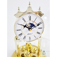 23cm Gold Anniversary Clock With White Dial & Moon Phase By HALLER image