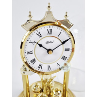 23cm Gold Anniversary Clock With White Embossed Dial By HALLER image