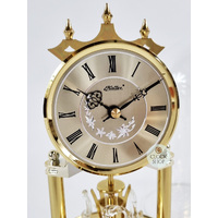 23cm Gold Anniversary Clock With Crystal Swans & Gold Dial By HALLER image