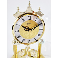 23cm Gold Anniversary Clock With Gold Dial & Crystal Pendulum By HALLER image