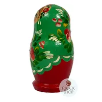 Floral Russian Dolls- Green and Red 10cm (Set Of 5) image