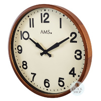 40cm Wood Grain Retro Round Wall Clock By AMS image