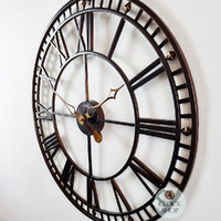 60cm Decorative Round Metal Clock By AMS image