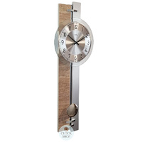 67cm Beech & Silver Two Tone Pendulum Wall Clock By AMS image