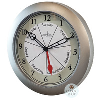 25cm Velha Silver Day Of The Week Wall Clock By ACCTIM image