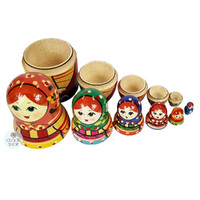 Zagorsk Village Floral Russian Dolls 16cm (Set Of 6) image