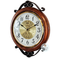37cm Antique Style Round Wall Clock With Westminster Chime By AMS image