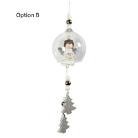 7cm Angel In Glass Bauble Hanging Decoration- Assorted Designs image