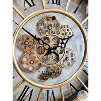 46.5cm Copper Wall Clock With Moving Gears By COUNTRYFIELD (No Glass) image