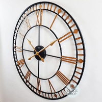 80cm Gold Round Wall Clock By AMS image