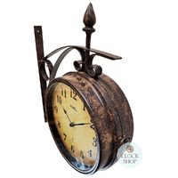 44cm Two-Sided Wrought Iron Wall Clock By AMS image
