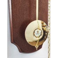 68cm Walnut & Brass Mechanical Skeleton Wall Clock With Bell Strike By HERMLE image