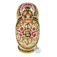 Woodburn Russian Dolls- Gold & Fuschia 18cm (Set Of 5) image
