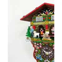 Swiss Weather House Battery Chalet Clock With Heidi Swinging Doll 19cm By TRENKLE image