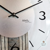 38cm Grey Stone Look Wall Clock With Glass Dial By AMS image