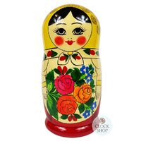 Semenov Russian Dolls- Yellow Scarf & Red Dress 20cm (Set Of 8) image