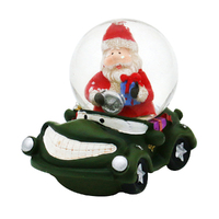 7cm Funny Car Snow Globe With Santa Or Snowman- Assorted Designs image