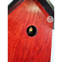 Red Bird House Battery Modern Cuckoo Clock 29cm By ENGSTLER image