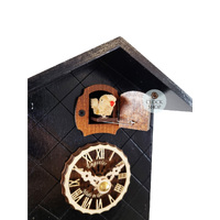 Black Bird House Battery Chalet Cuckoo Clock 17cm By ENGSTLER image