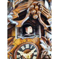 Fox & Grapes Battery Carved Cuckoo Clock 30cm By ENGSTLER image