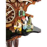 Beer Drinker & Rolling Pin 8 Day Mechanical Chalet Cuckoo Clock With Dancers 37cm By ENGSTLER image