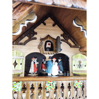 Wood Sawer & Dancers 8 Day Mechanical Chalet Cuckoo Clock 38cm By HEKAS image