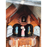 Wood Chopper & Dancers 8 Day Mechanical Chalet Cuckoo Clock With Bell Tower 55cm By HEKAS image