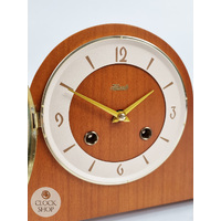 19cm Cherry Mechanical Tambour Mantel Clock By HERMLE image