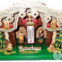 26cm Chalet Weather House With Deer & Squirrel By TRENKLE image