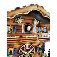 Hiker, Dog & Water Wheel Battery Chalet Cuckoo Clock 28cm By TRENKLE image