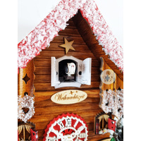 Christmas Santa & Snowman Battery Chalet Cuckoo Clock 27cm By TRENKLE image